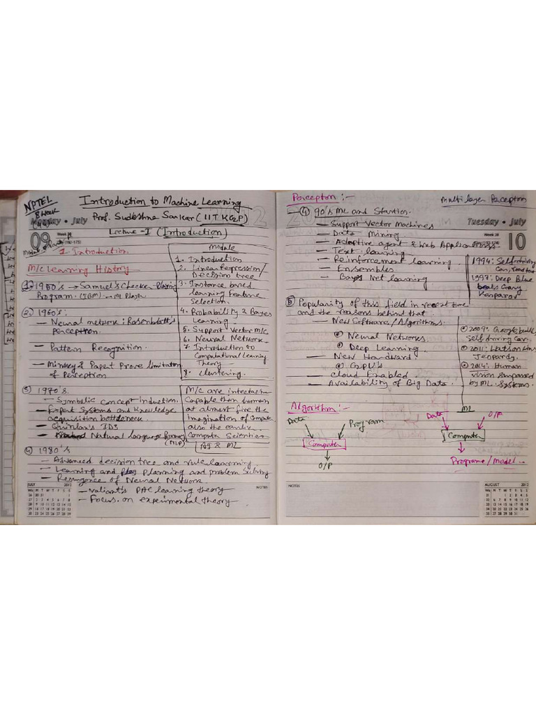 Machine Learning Notes - Sovan Sir | PDF