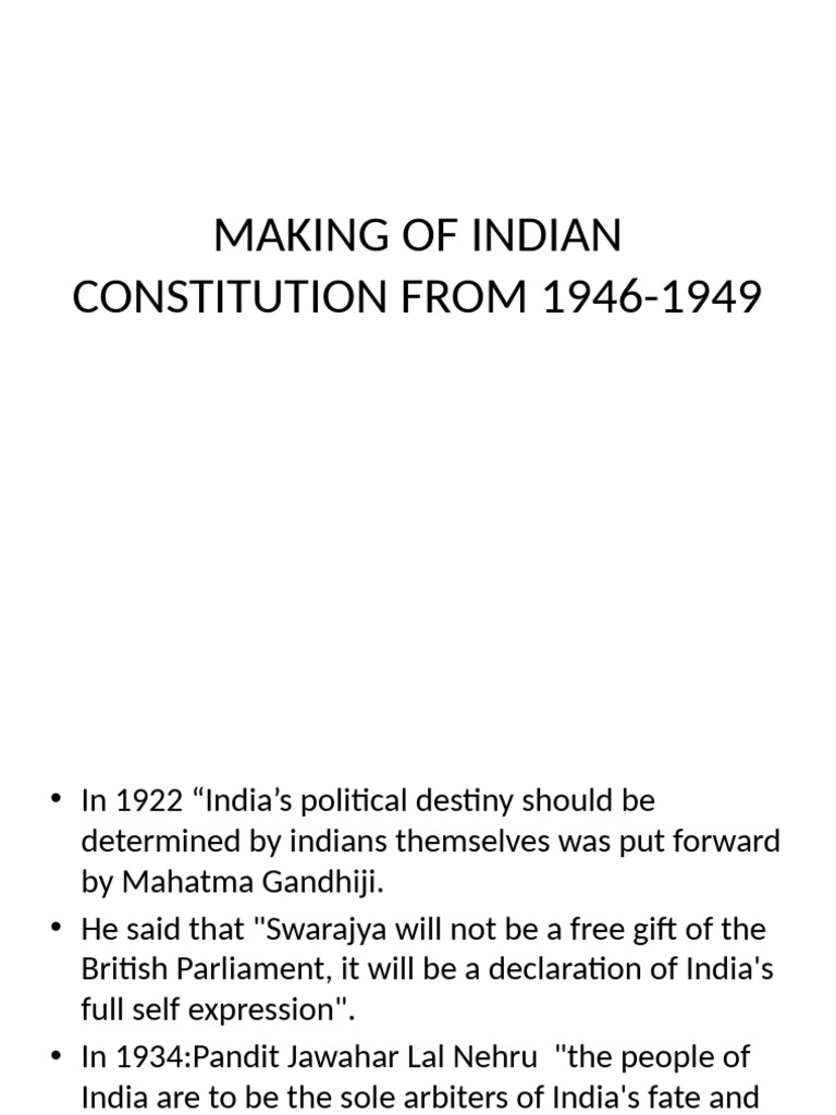Making of Indian Constitution From 1946-1949 | PDF | Partition Of India ...