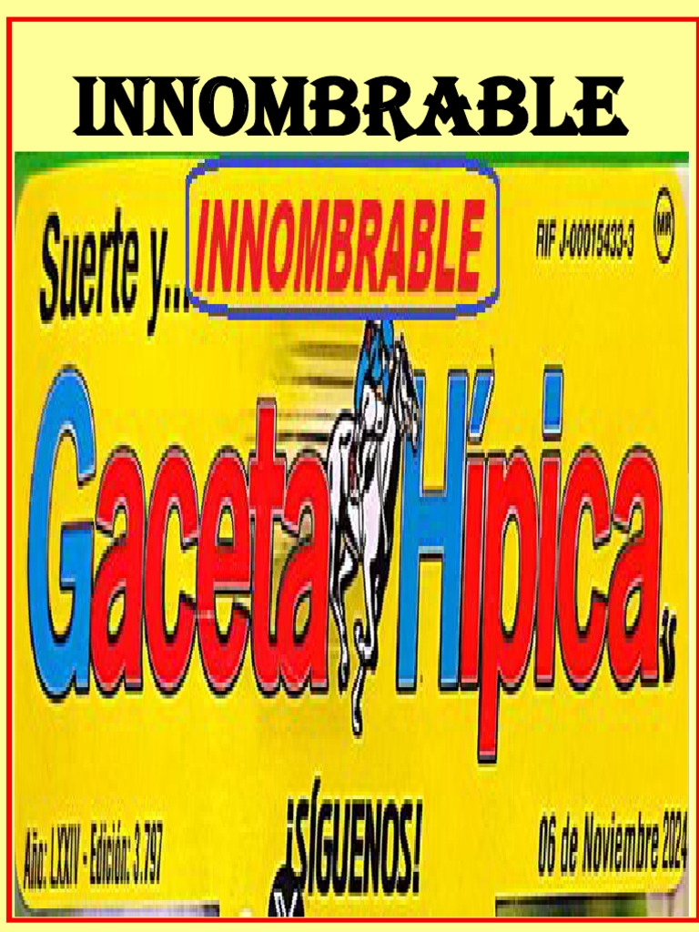 INNOMBRABLE 9y10 Noviembre | PDF