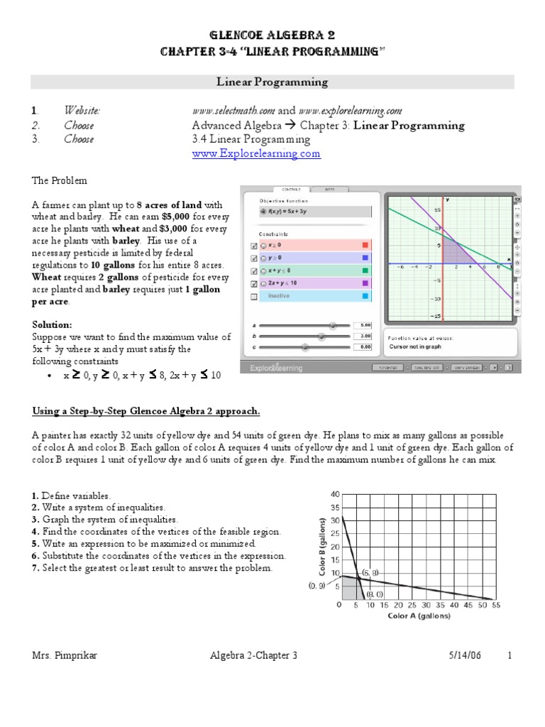 research work on linear programming