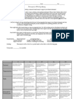 Persuasive Writing Rubric