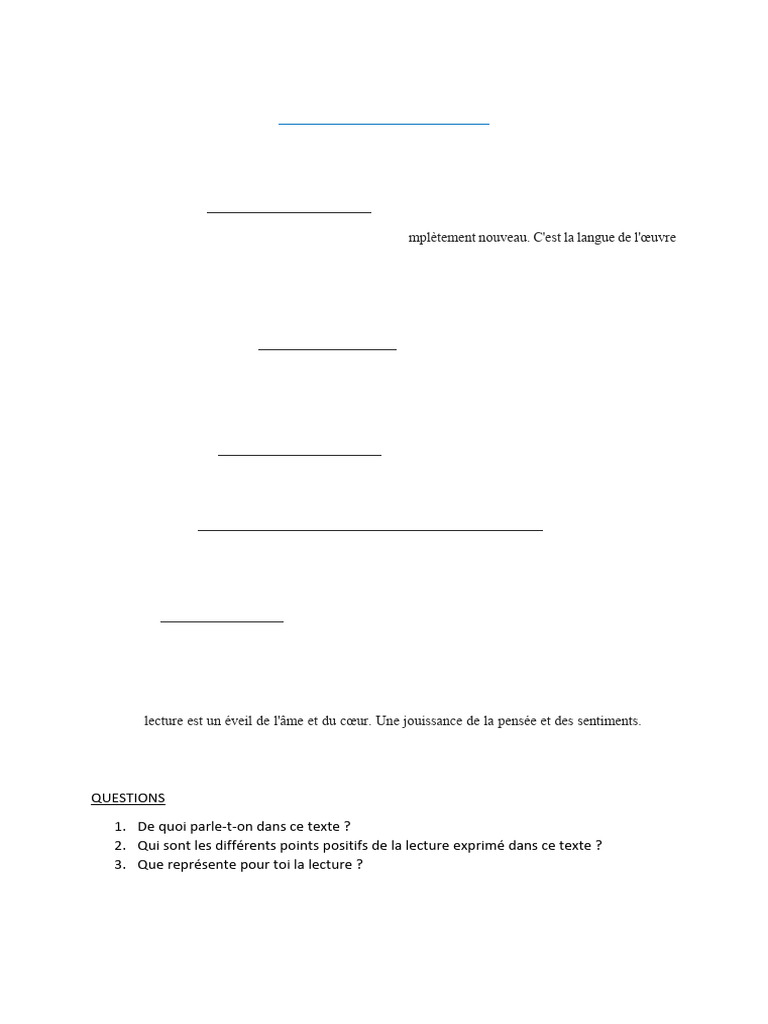 Bienfaits et Importance de la Lecture | PDF | Romans