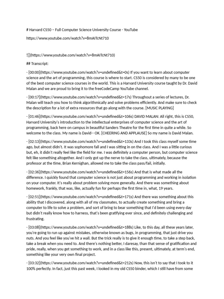 Harvard CS50 | PDF | Data Compression | Byte