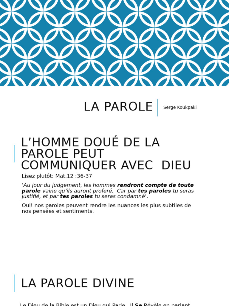 La Parole Divine | PDF | Dieu | Logos (christianisme)