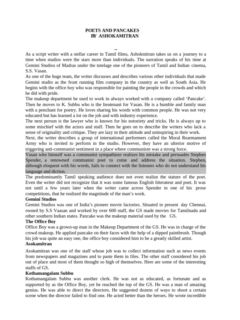 Poets and Pancakes - Reference Notes | PDF