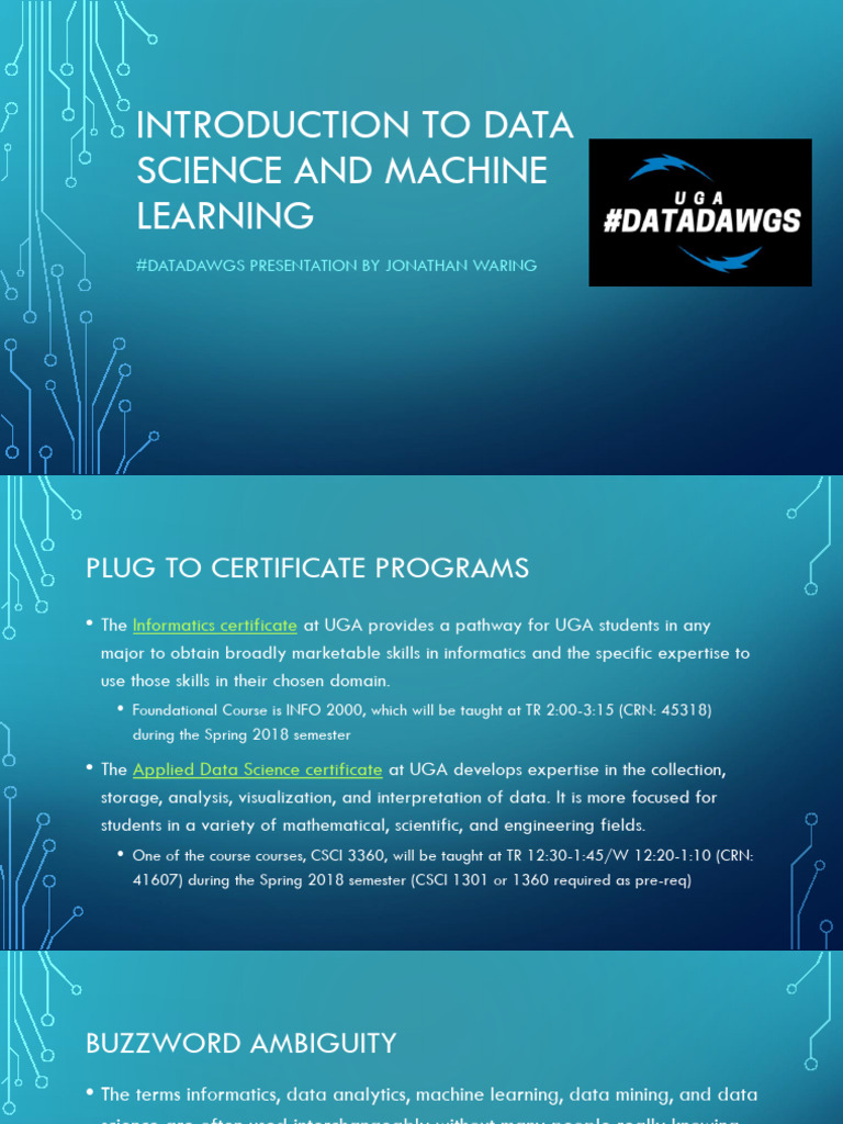 Data Science and Machine Learning Intro | PDF | Machine Learning | Data ...