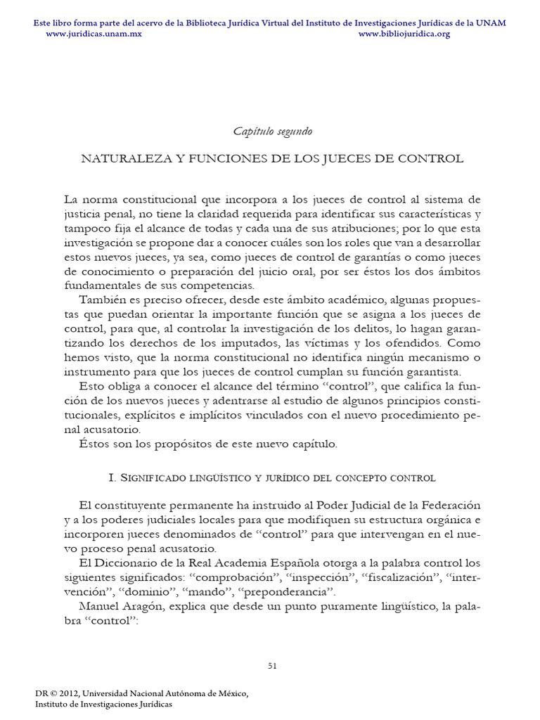 Funciones de los Jueces de Control en Justicia Penal | PDF | Mandato | Juez