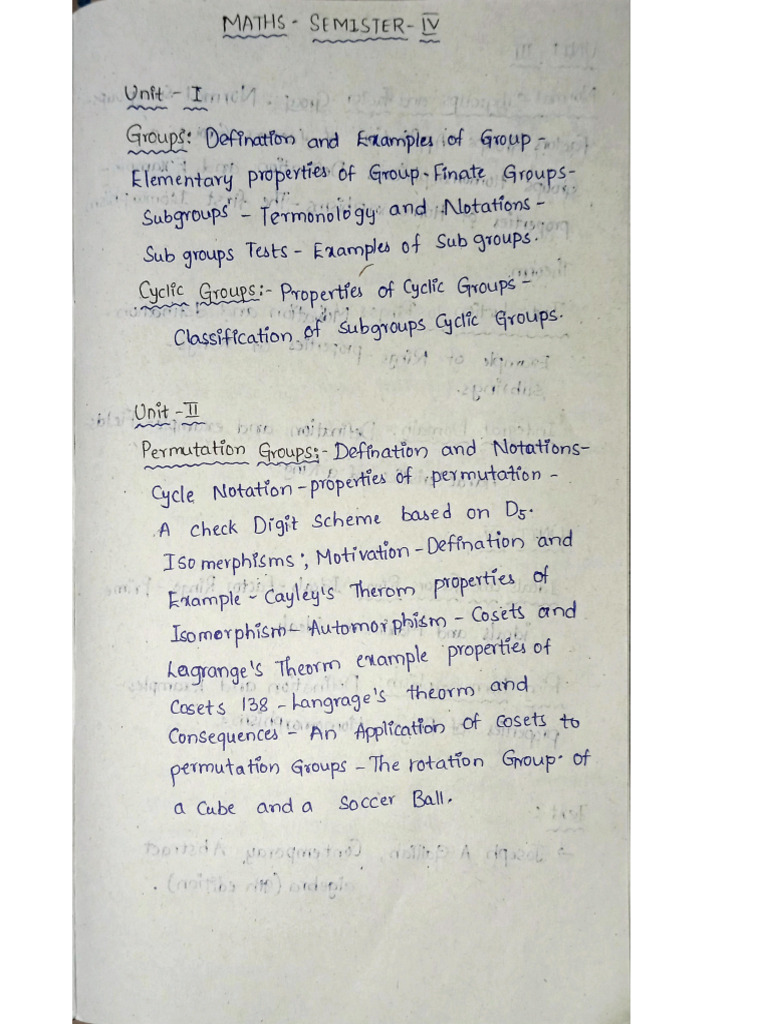 Maths Notes Sem 4 | PDF