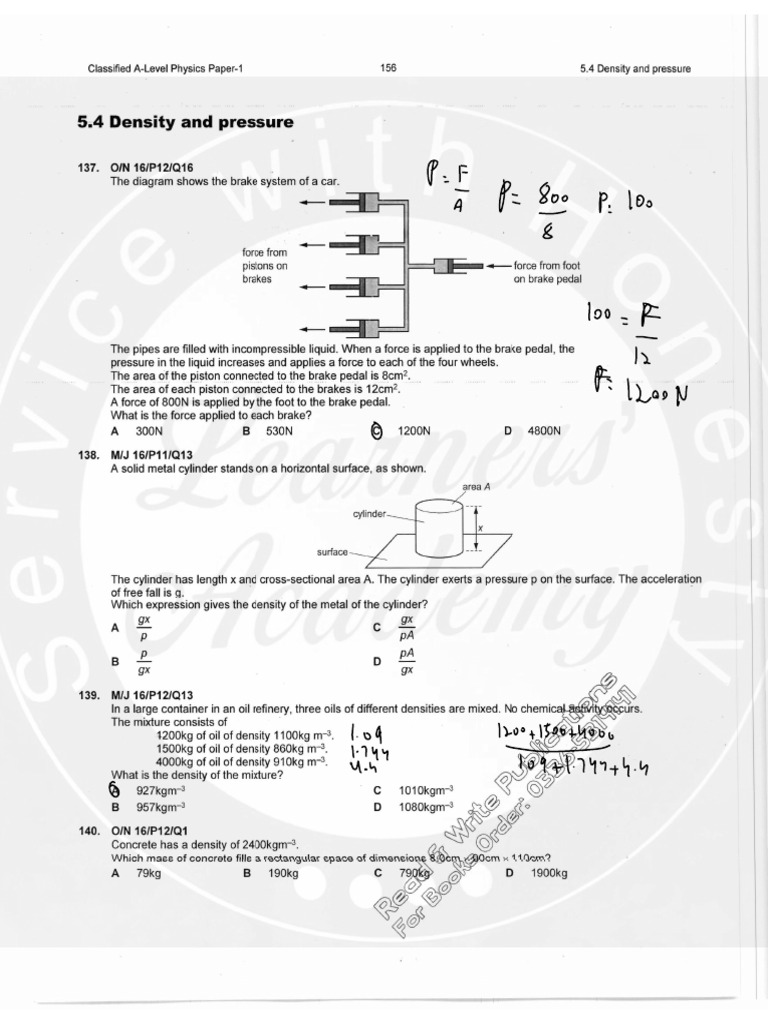 Density and Pressure | PDF