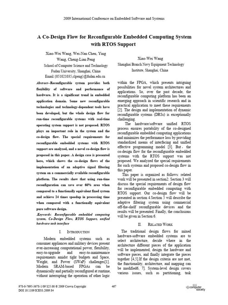 Co-Design Flow for Reconfigurable RTOS | PDF | Field Programmable Gate ...