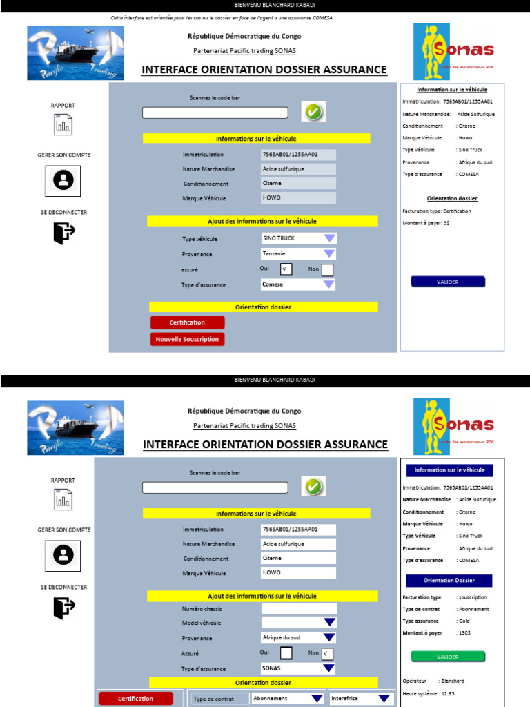 Interface d'Assurance SONAS RDC | PDF | Assurance