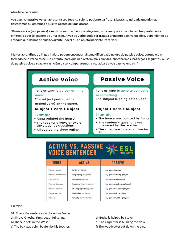 Passive Voice Exercises and Analysis | PDF