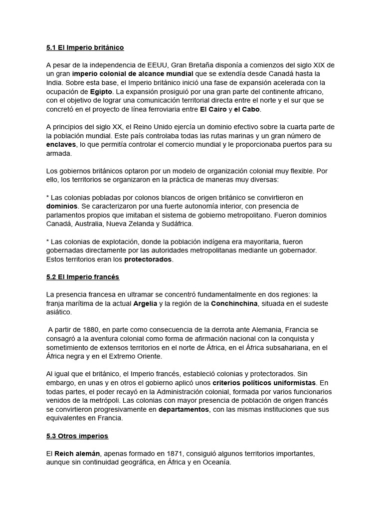 La Organización de Los Grandes Imperios Coloniales | PDF | Imperio ...