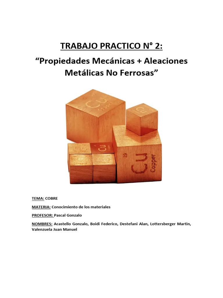 Propiedades y Usos del Cobre | PDF | Cobre | Aleación