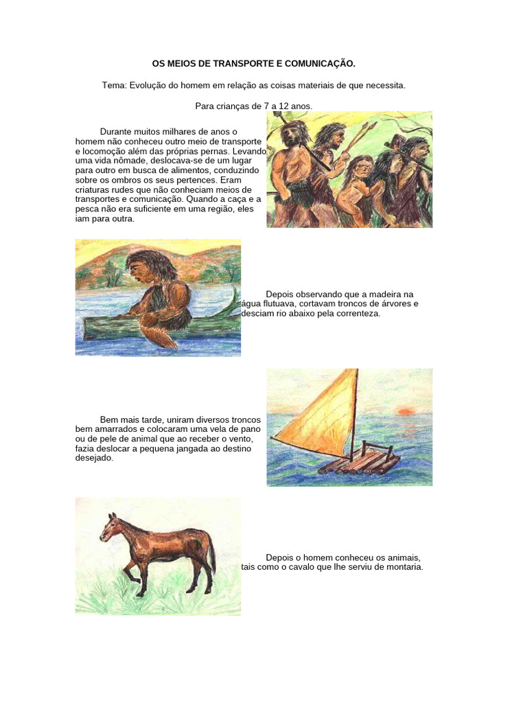 Os Meios de Transporte e Comunicação | PDF | Barcos | Transporte