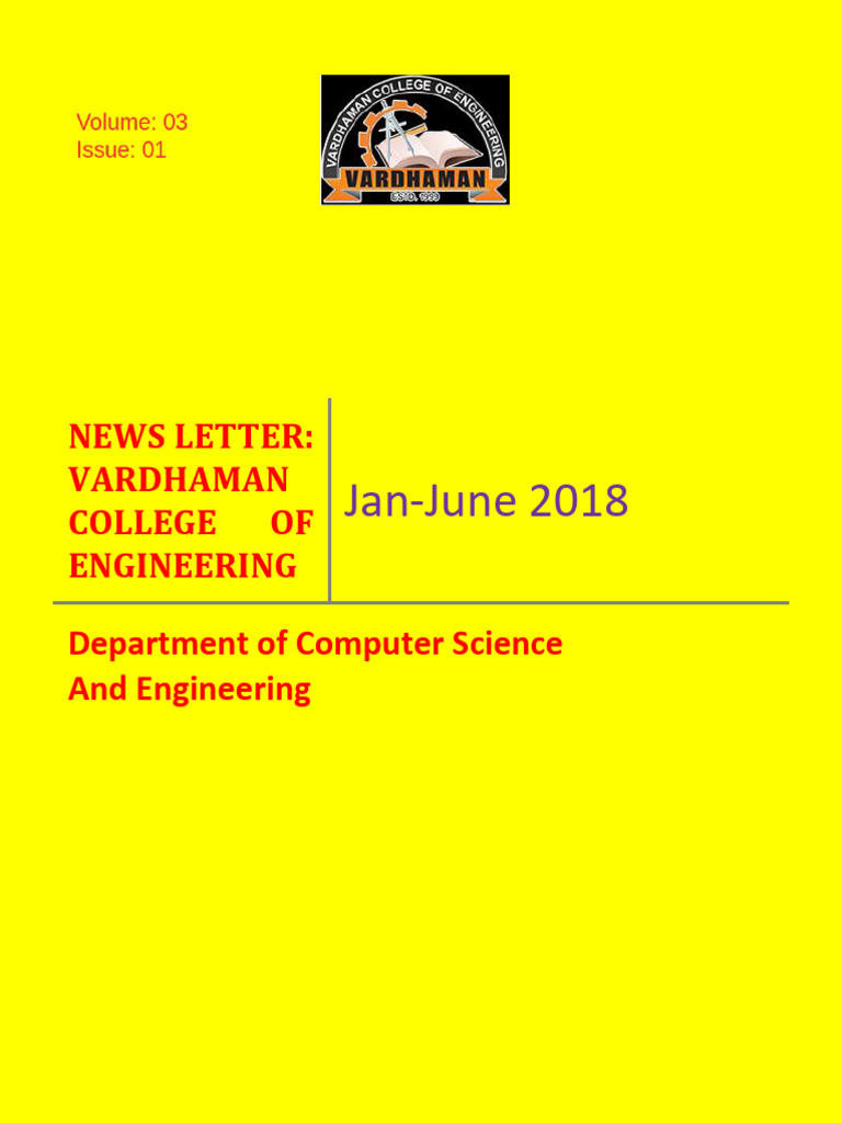 Vardhaman College CSE Newsletter 2018 | PDF | Engineering | Cognition