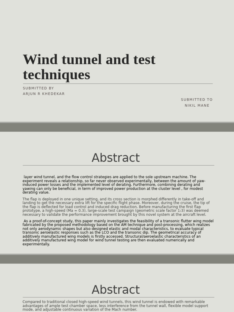 Wind Tunnel Testing Techniques Overview | PDF | Wind Tunnel | Aerodynamics