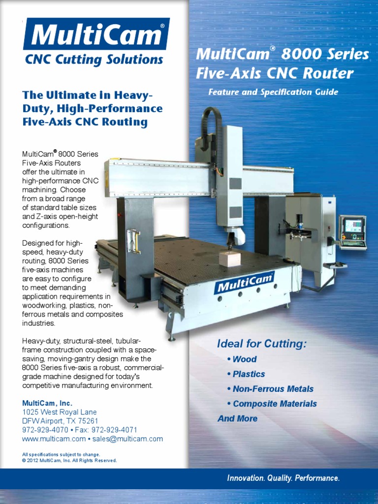 Router8000 5axis | PDF | Numerical Control | Machining