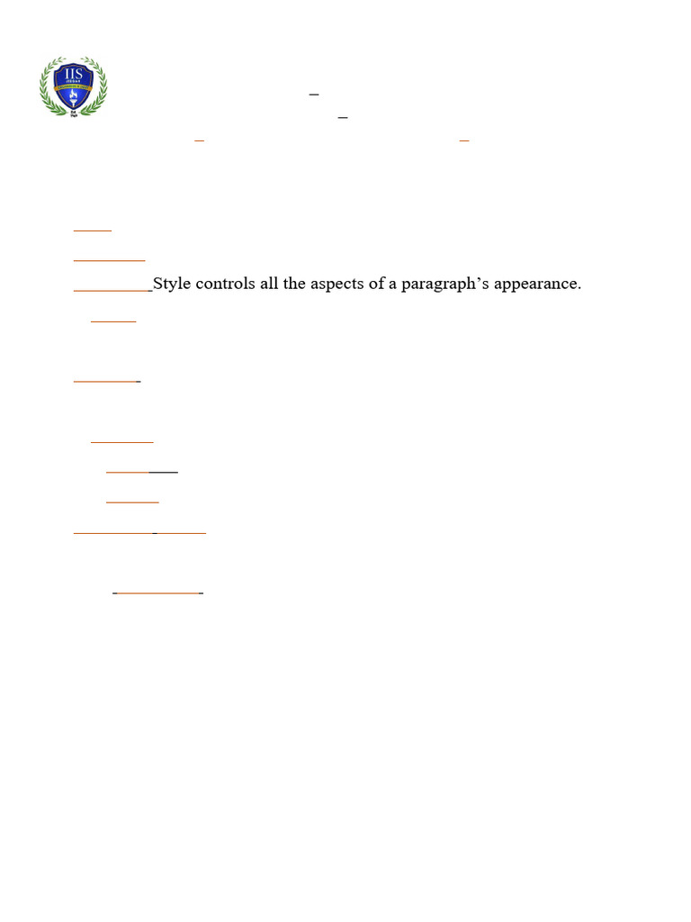 Class 4 Lesson 5 Working With Styles and Objects Worksheet - Answer Key ...