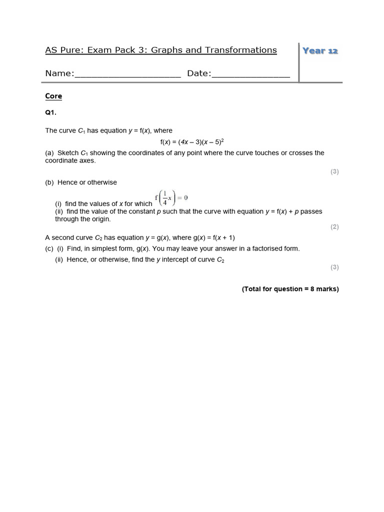 Asymptote and Curve Transformations | PDF | Equations | Asymptote