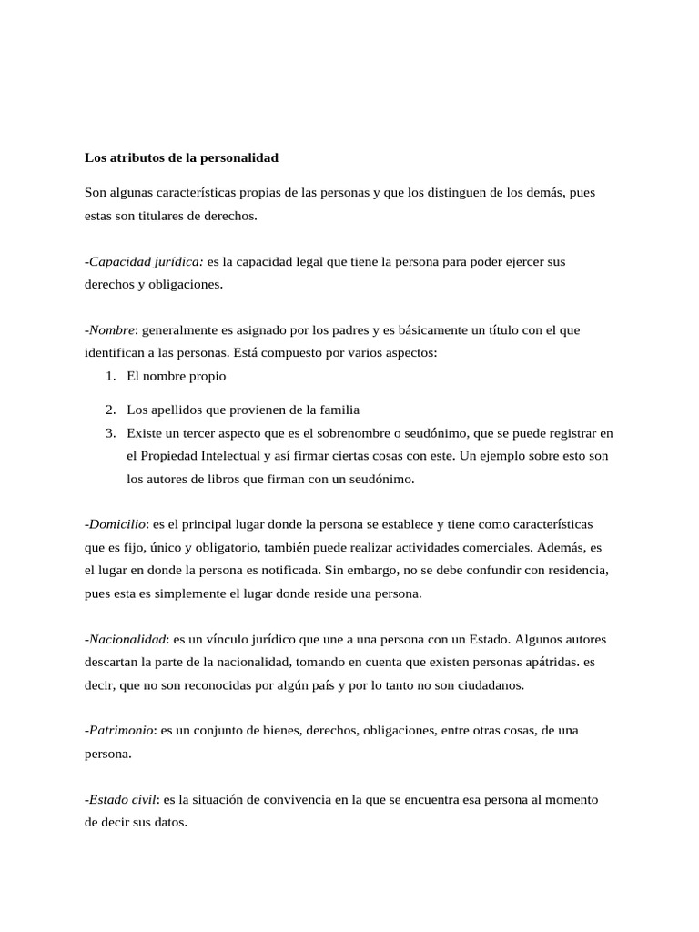 Los Atributos de La Personalidad | PDF