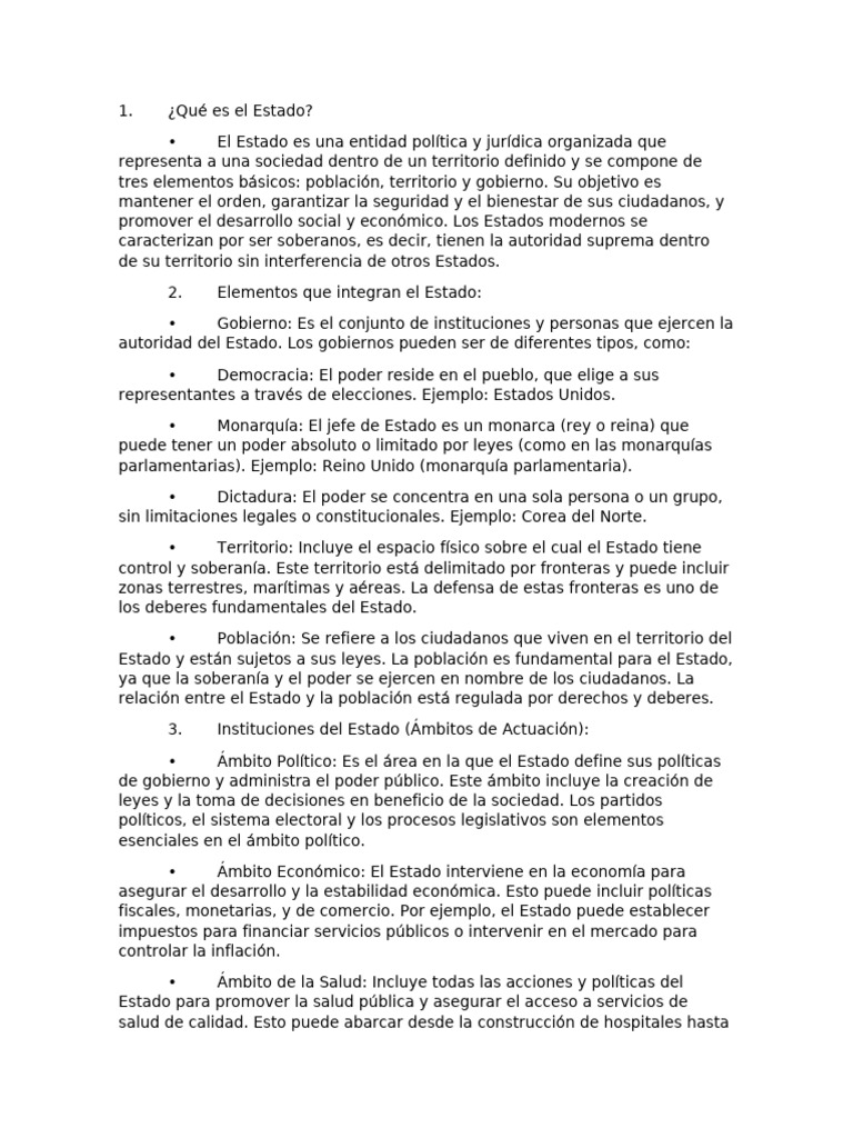 Fundamentos del Estado y sus Elementos | PDF | Estado (política) | Gobierno