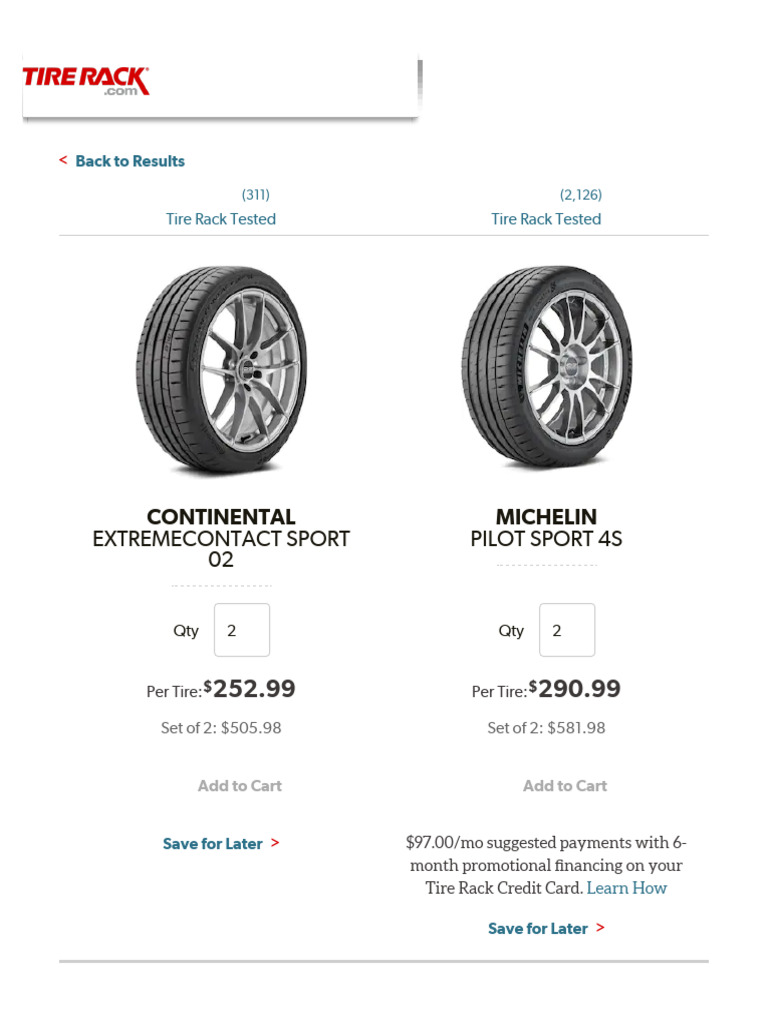 Tire Rack: Tire Comparisons | PDF | Tire | Vehicle Technology