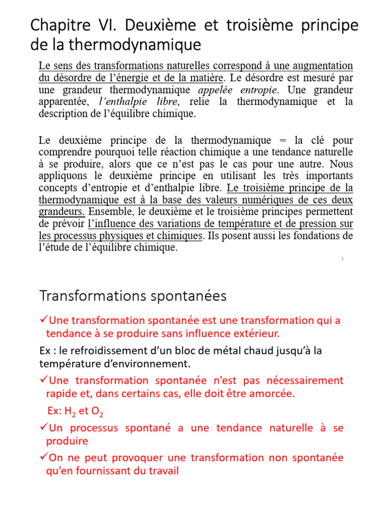 Principes de thermodynamique et entropie | PDF | Thermodynamique | Entropie