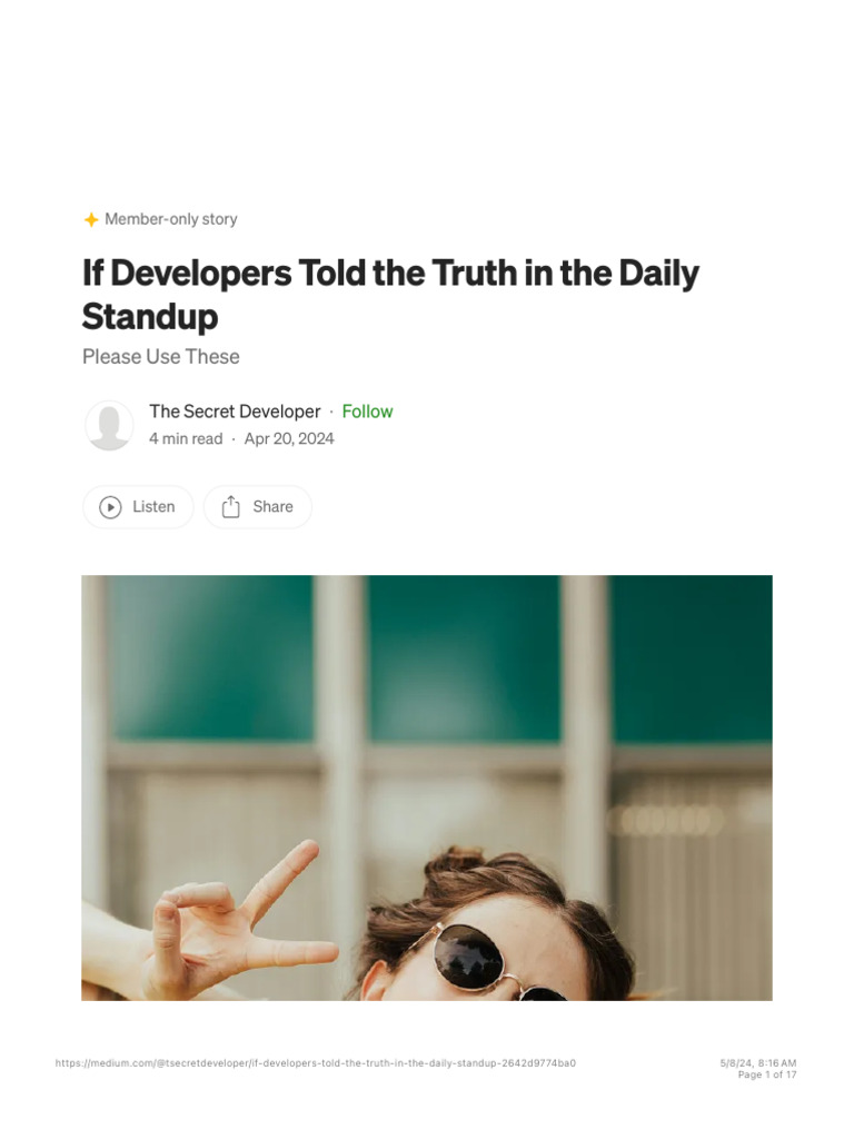 If Developers Told The Truth in The Daily Standup by