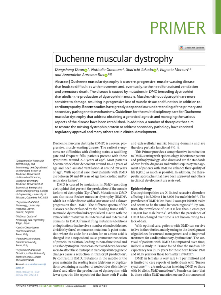 Duchenne Muscular Dystrophy (P | PDF | Macrophage | Inflammation