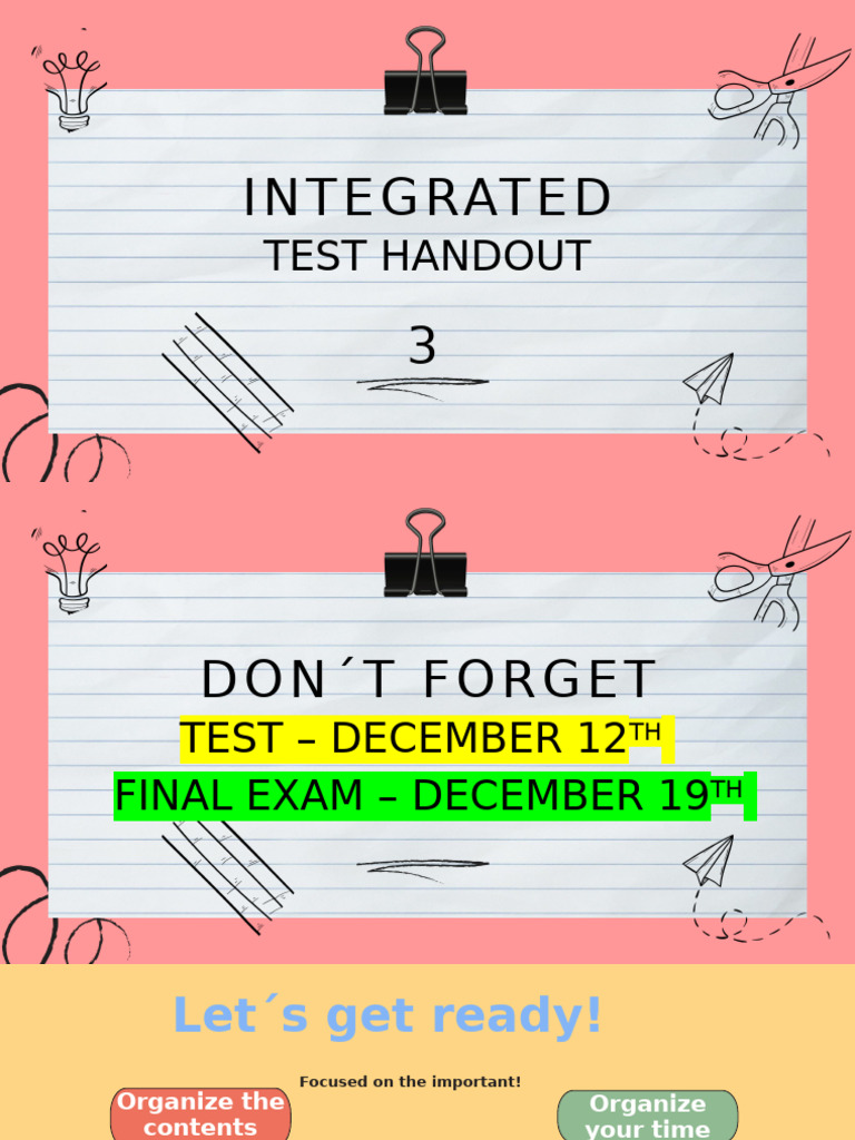 Class 3 - Integrated Test Handout 3 | PDF