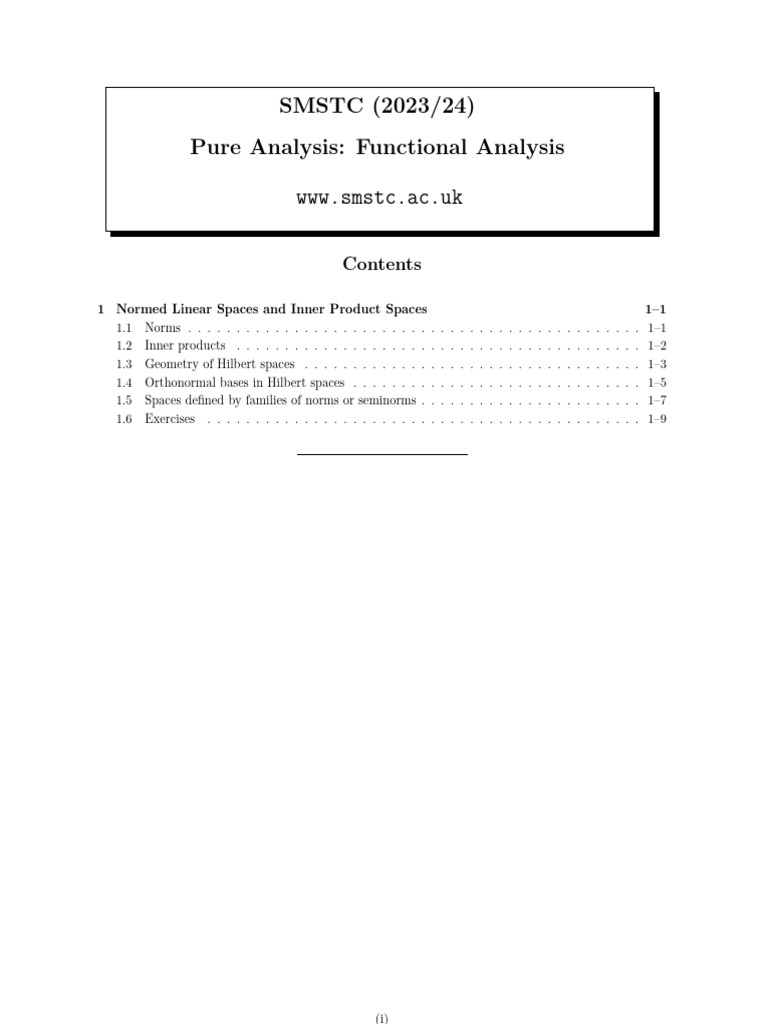 Functional Analysis: Normed Spaces Guide | PDF | Norm (Mathematics ...