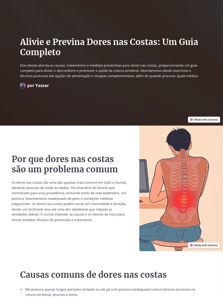 Alivie e Previna Dores Nas Costas Um Guia Completo | PDF | Dor nas ...