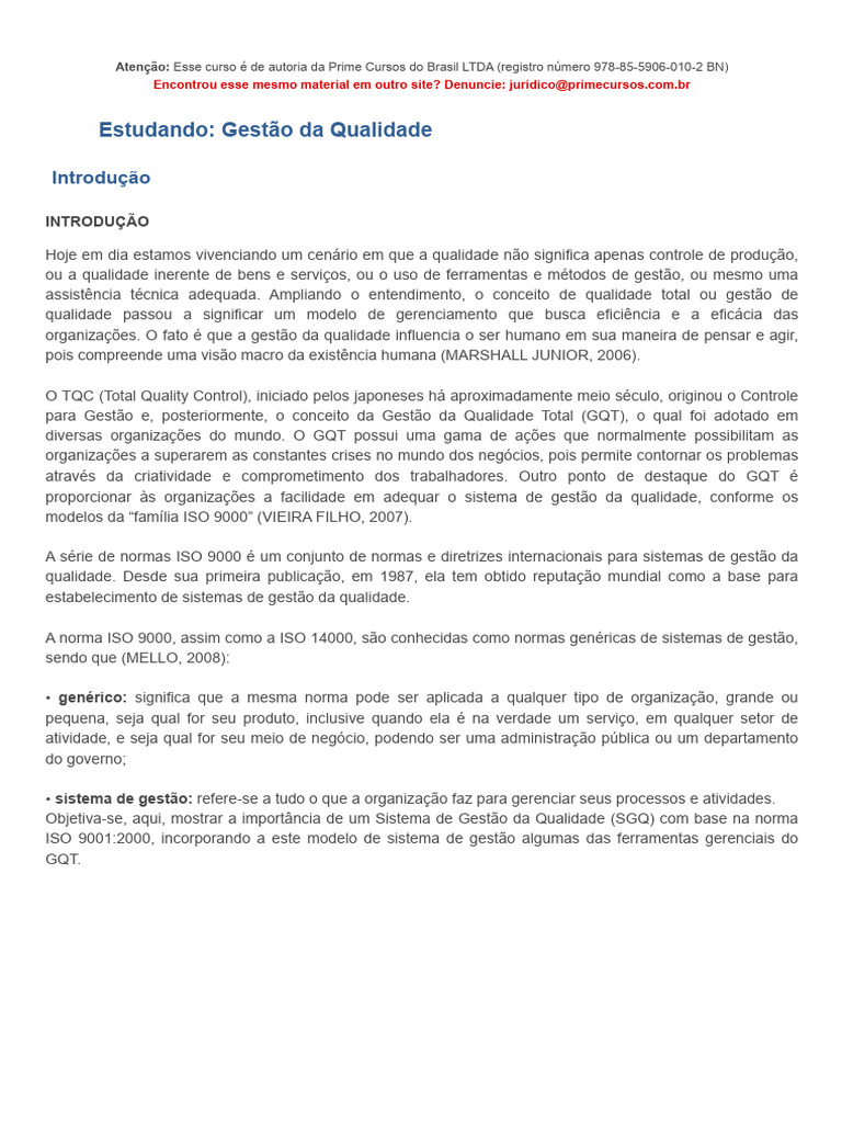 Gestão da Qualidade e ISO 9001:2000 | PDF | Gestão de qualidade ...