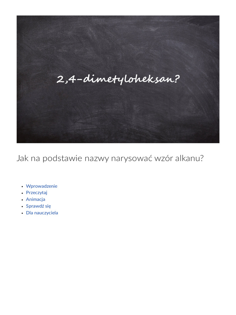 Jak Na Podstawie Nazwy Narysowac Wzor Alkanu | PDF