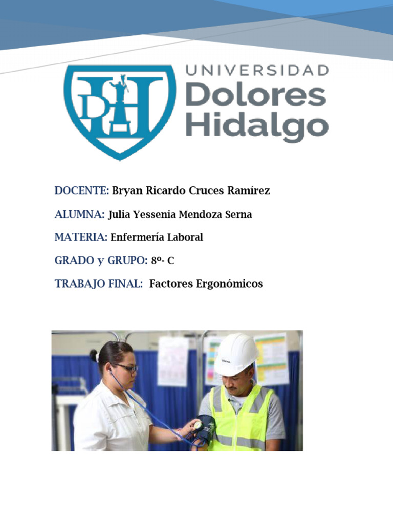Factores Ergonómicos en Enfermería Laboral | PDF | Factores humanos y ...