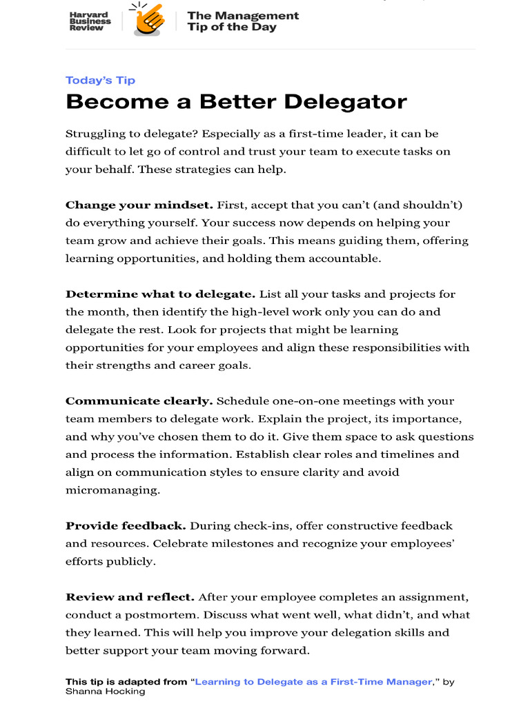 First-Time Leaders: Master Delegation | PDF