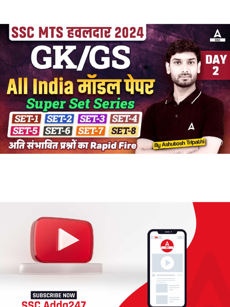 3 Oct 7 PM SSC Mts GK Gs Question by Ashutosh Sir | PDF