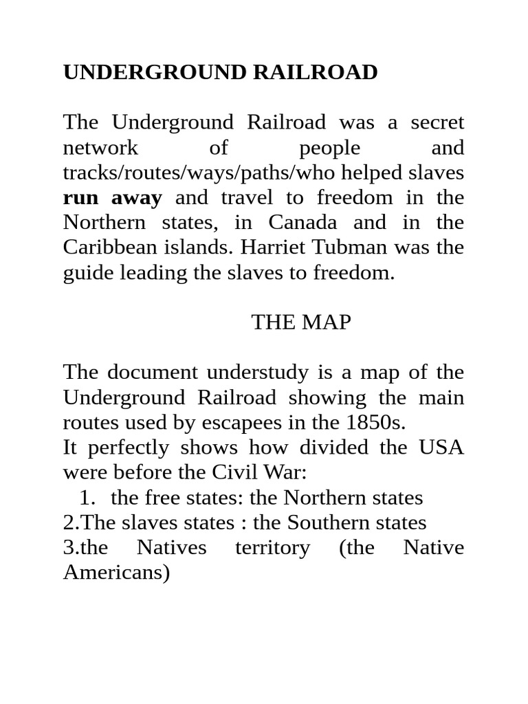 Underground Railroad Map 1g03 | PDF