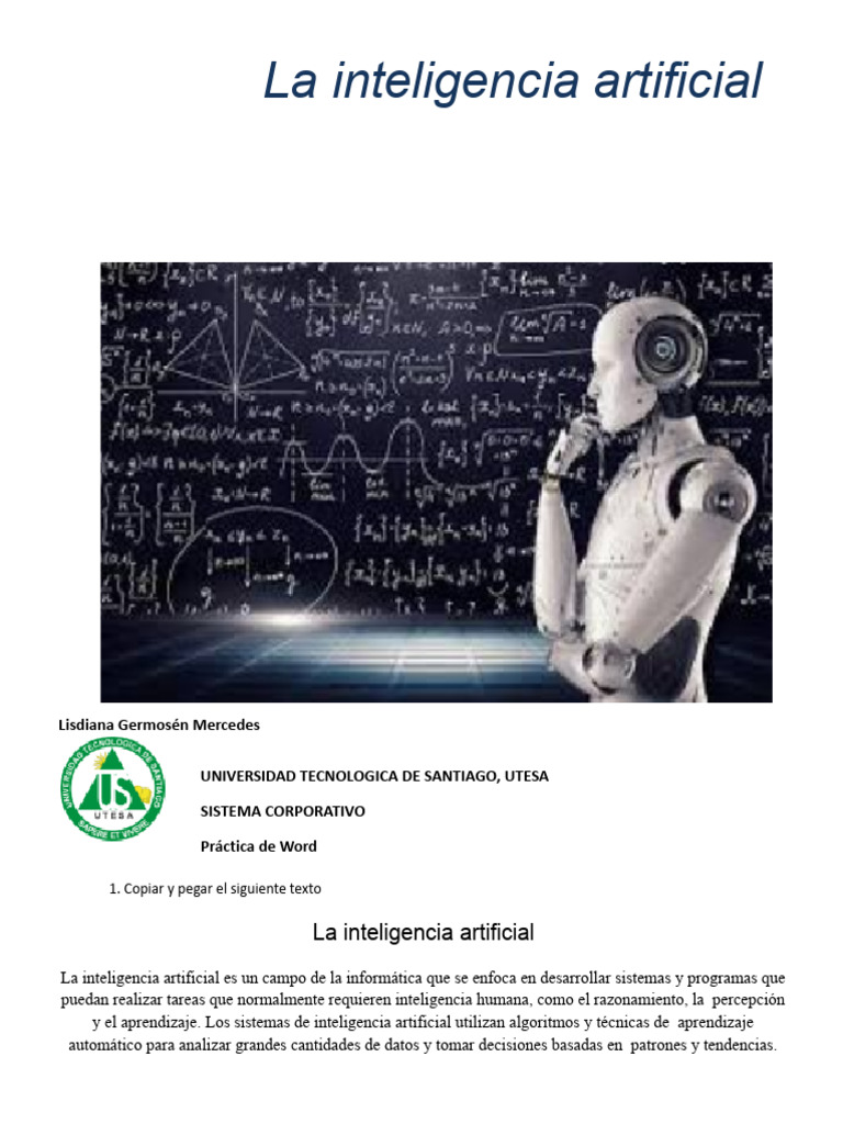 La Inteligencia Artificial | PDF | Inteligencia artificial ...
