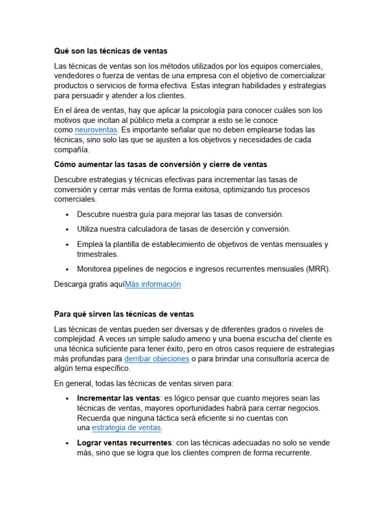 Técnicas de Ventas | PDF | Business
