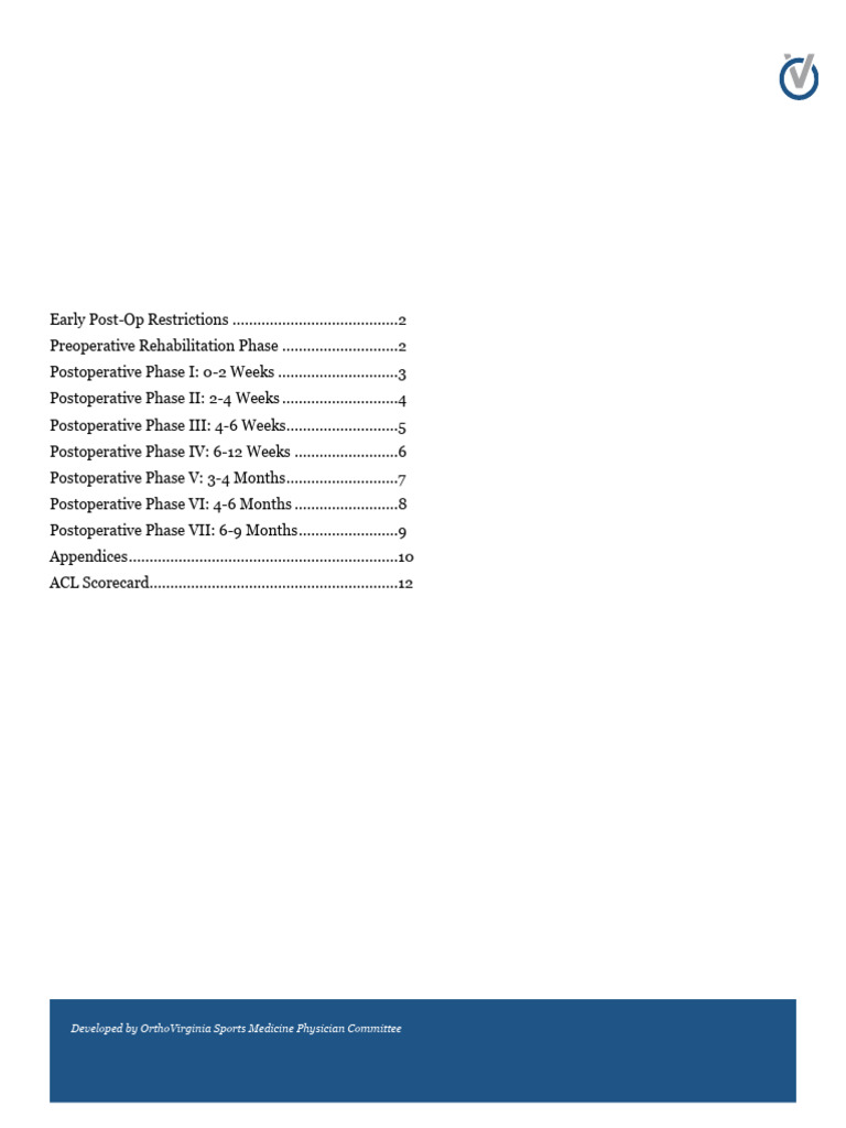 ACL Reconstruction Rehabilitation Guide | PDF | Knee | Musculoskeletal ...