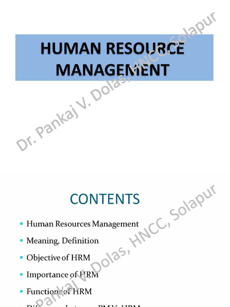 HRM Notes 1 | PDF