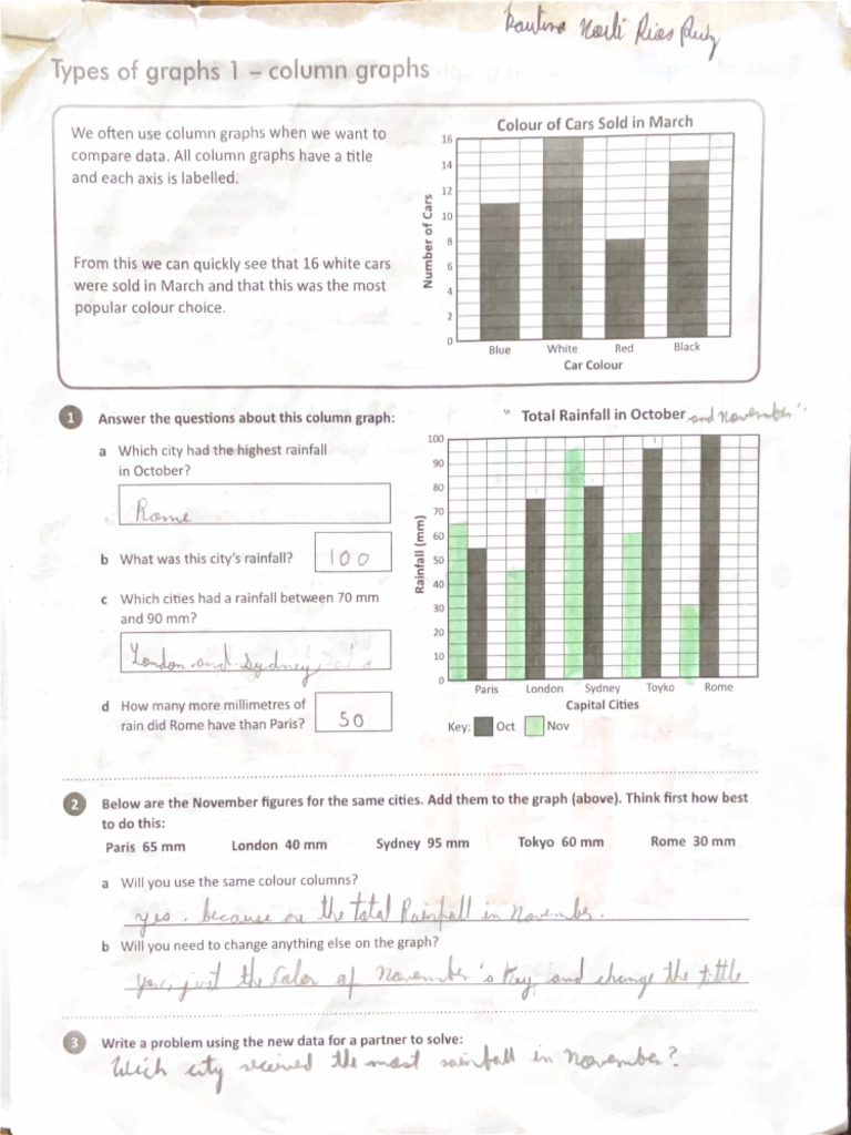 CHARTS AND GRAPHS WORKSHEETS PDF visual data 5