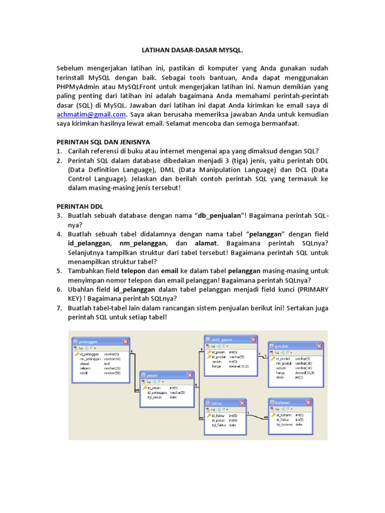 Latihan Dasar Perintah SQL MySQL | PDF