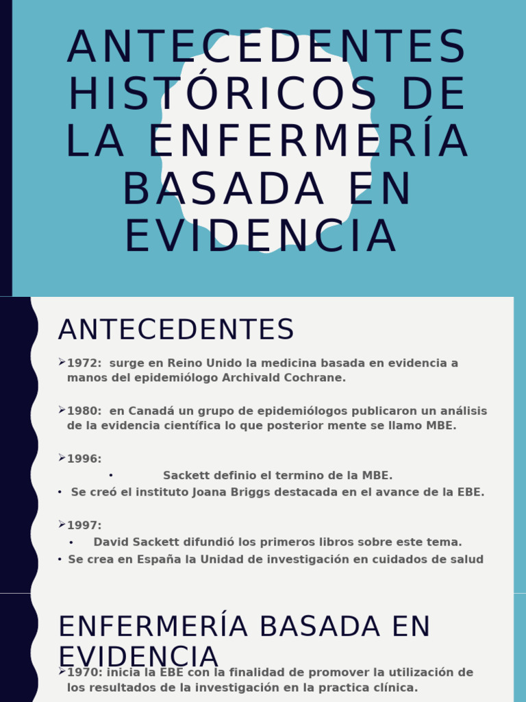 Historia de la Enfermería Basada en Evidencia | PDF