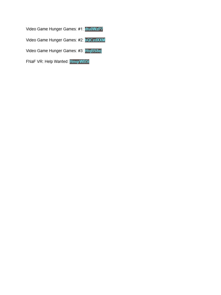 Video Game Hunger Games Series Links | PDF