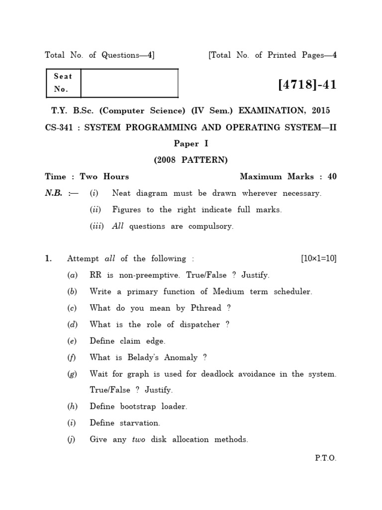 System Programming Exam Questions 2015 | PDF | Computing | Computer Science