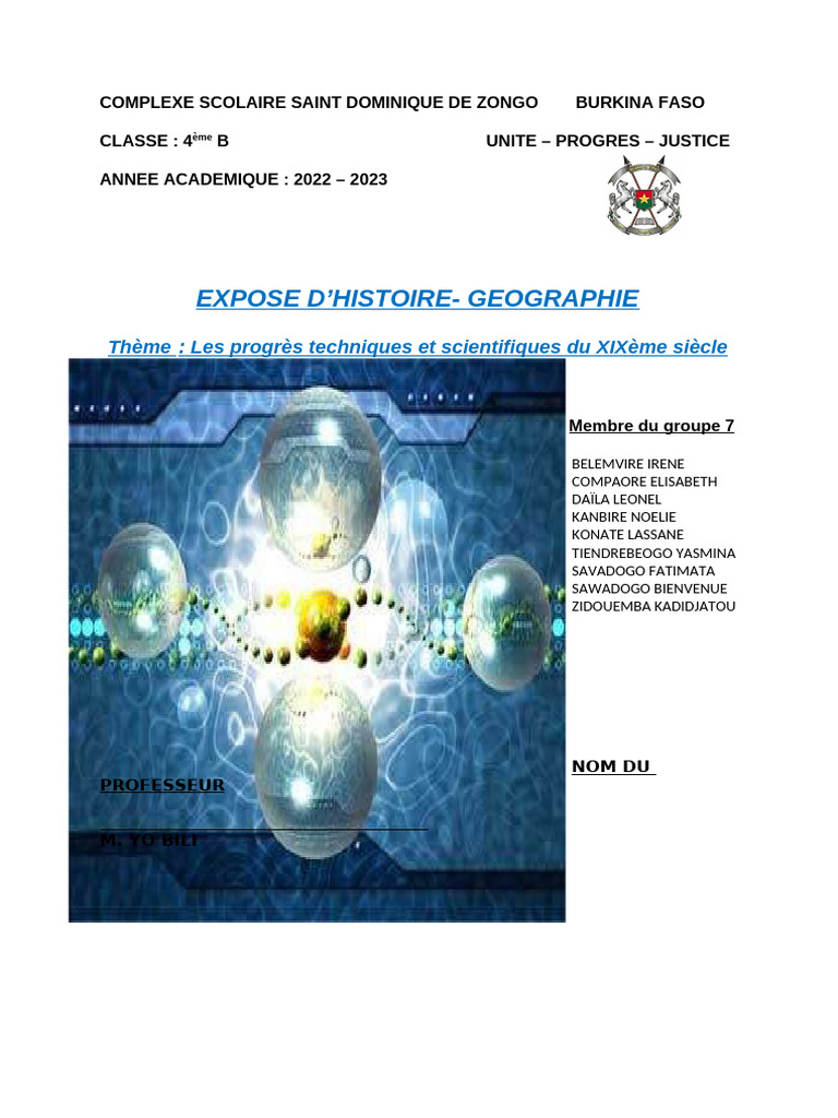 Progrès scientifiques et techniques au XIXe siècle | PDF | Capitalisme ...