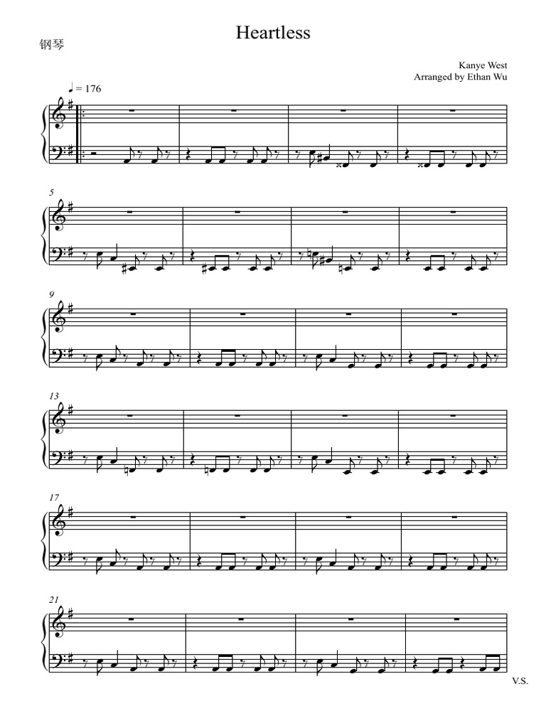 heartless - 钢琴 | PDF